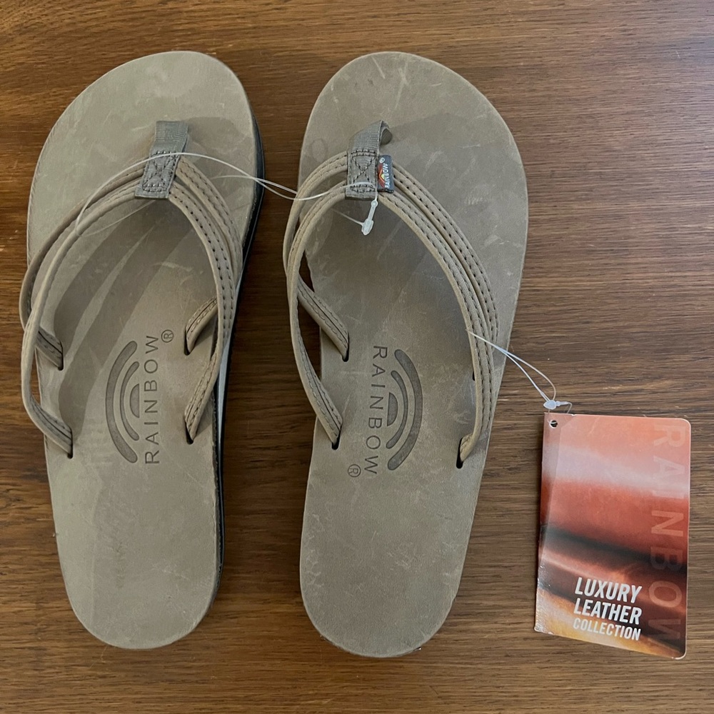 Rainbow Flip Flops the Sandpiper Stone Grey